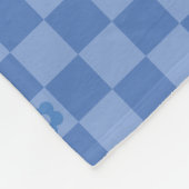Flower Checkered Pattern No. 01 - Light Blue Fleecedecke (Ecke)