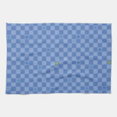 Flower Checkered Pattern No. 01 - Light Blue Geschirrtuch (Horizontal)