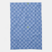 Flower Checkered Pattern No. 01 - Light Blue Geschirrtuch (Vertikal)