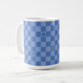 Flower Checkered Pattern No. 01 - Light Blue Kaffeetasse (Vorderseite Links)
