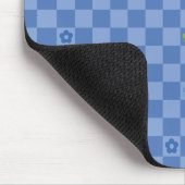 Flower Checkered Pattern No. 01 - Light Blue Mousepad (Ecke)