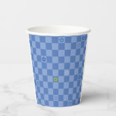 Flower Checkered Pattern No. 01 - Light Blue Pappbecher (Rückseite)