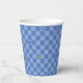 Flower Checkered Pattern No. 01 - Light Blue Pappbecher (Vorderseite)