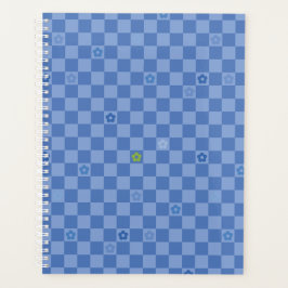 Flower Checkered Pattern No. 01 - Light Blue Planer