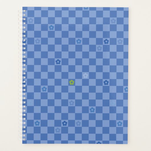 Flower Checkered Pattern No. 01 - Light Blue Planer (Vorderseite)