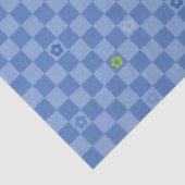 Flower Checkered Pattern No. 01 - Light Blue Seidenpapier (Detail)