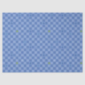 Flower Checkered Pattern No. 01 - Light Blue Seidenpapier (Vorderseite)
