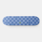 Flower Checkered Pattern No. 01 - Light Blue Skateboard (Horizontal)