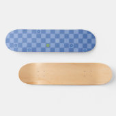 Flower Checkered Pattern No. 01 - Light Blue Skateboard (Horizontal)