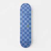 Flower Checkered Pattern No. 01 - Light Blue Skateboard (Vorne)