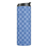 Flower Checkered Pattern No. 01 - Light Blue Thermosbecher (Nach links gedreht)