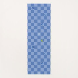 Flower Checkered Pattern No. 01 - Light Blue Yogamatte