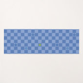Flower Checkered Pattern No. 01 - Light Blue Yogamatte (Vorderseite (Horizontal))