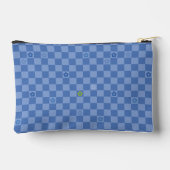 Flower Checkered Pattern No. 01 - Light Blue Zubehörtasche (Rückseite)