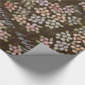 Flower Chocolate Brown Happy Birthday Geschenkwrap Geschenkpapier (Ecke)