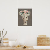 Flower Crown Elephant II Poster (Küche)