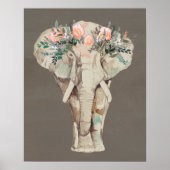 Flower Crown Elephant II Poster (Vorne)