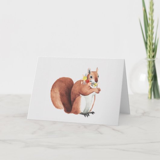Flower Crown Forester Squirrel Karte (Vorderseite)