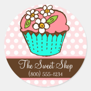Flower Cupcake - Custom-Aufkleber Runder Aufkleber