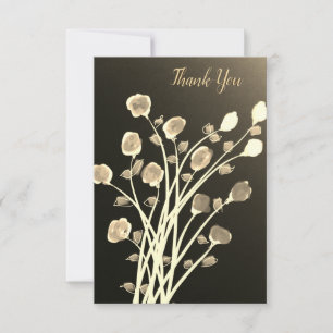 Flower Dankeschön Note Card in Browns RSVP Karte