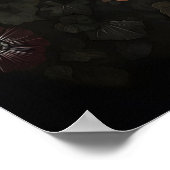 Flower Dark Butterfly, Moody Moth Wall Print Poster (Ecke)