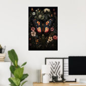 Flower Dark Butterfly, Moody Moth Wall Print Poster (Heimbüro)