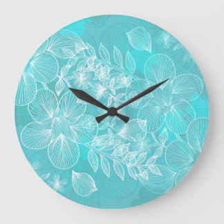 Flower Decor 25 Wall Clocks & Numeral Options Große Wanduhr