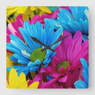 Flower Decor 42 Wall Clocks & Numeral Options Quadratische Wanduhr