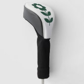 Flower Deep Forest Green Elfenbeinweiß Driver Golf Headcover (angewinkelt)