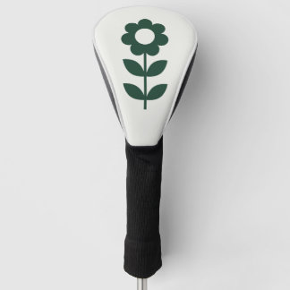 Flower Deep Forest Green Elfenbeinweiß Driver Golf Headcover
