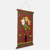 "Flower Delivery" Wood Topped Wall Tapestry Wandteppich Mit Holzrahmen (Gewinkelt)