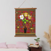 "Flower Delivery"  Wood Topped Wall Tapestry Wandteppich Mit Holzrahmen (Schlafzimmer)