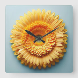 flower design quadratische wanduhr