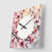 flower design quadratische wanduhr (Winkel)