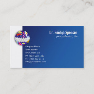 Flower Dot White Smile Dentist Business Card Visitenkarte
