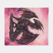 Flower-Drache | Botanischer Fantasy-Drache Fleecedecke (Vorderseite (Horizontal))