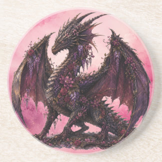 Flower-Drache | Botanischer Fantasy-Drache Getränkeuntersetzer