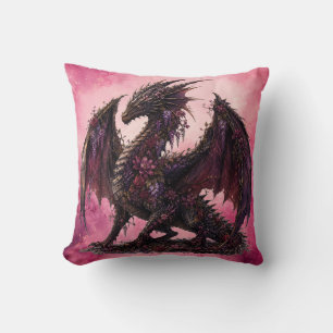 Flower-Drache   Botanischer Fantasy-Drache Kissen