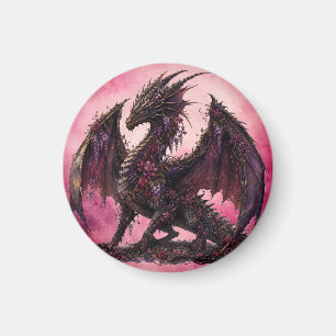 Flower-Drache   Botanischer Fantasy-Drache Magnet