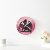 Flower-Drache | Botanischer Fantasy-Drache Runde Wanduhr (Zuhause)