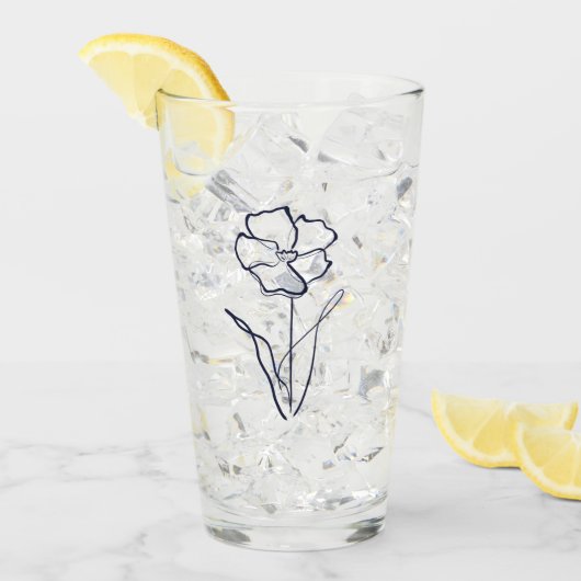 Flower drawing glas (Vorderseite Ice)