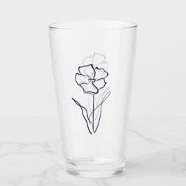 Flower drawing glas