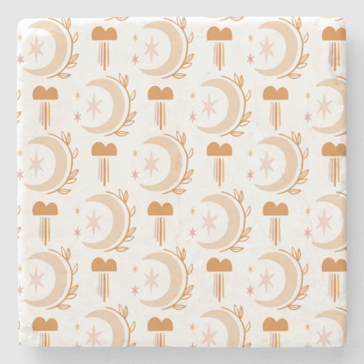 Flower Drawing Steinuntersetzer (Vorderseite)