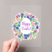 Flower Egg Shaped Wreath Happy Easter Acryleinladungen (Insitu (Handheld))