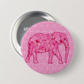 Flower elephant - fuchsia pink button (Vorne & Hinten)