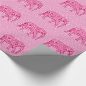Flower elephant - fuchsia pink geschenkpapier (Ecke)