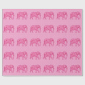 Flower elephant - fuchsia pink geschenkpapier (Flach)