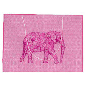Flower elephant - fuchsia pink große geschenktüte (Rückseite)