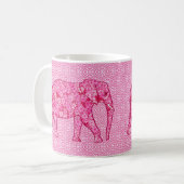 Flower elephant - fuchsia pink kaffeetasse (Vorderseite Links)