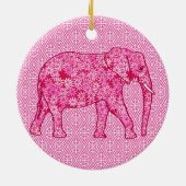 Flower elephant - fuchsia pink keramikornament (Hinten)